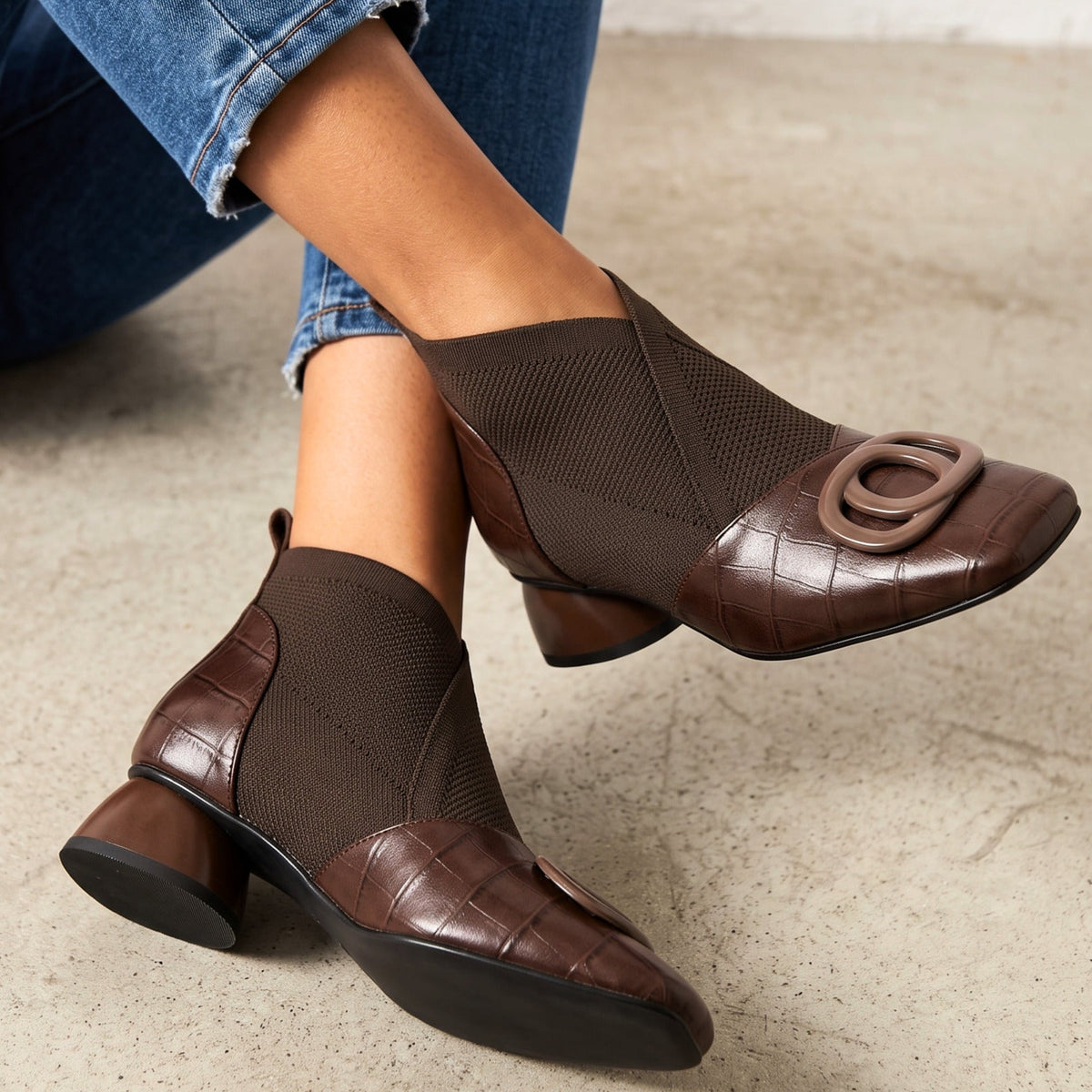 Ottilie | Sculpted Square-Toe Ankle Boots