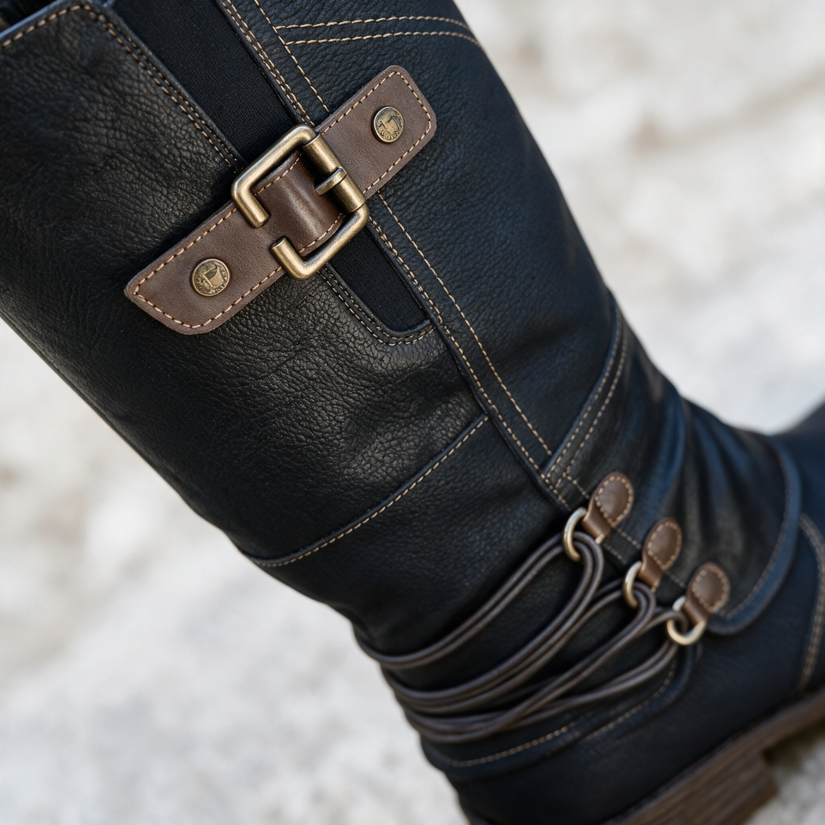Aveline | Cord-Detail Tall Riding Boots