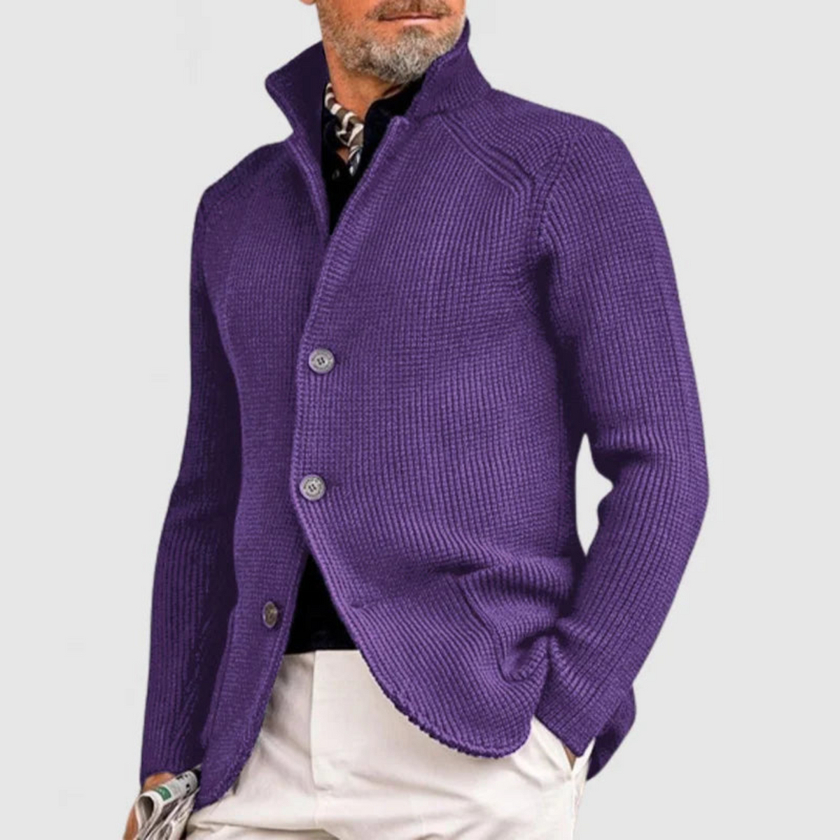Harlan | Textured Shawl-Collar Cardigan