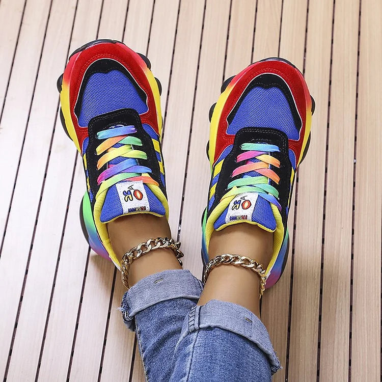 Maribel | Rainbow-Detail Platform Sneakers