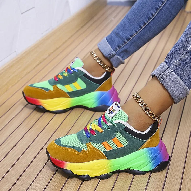 Maribel | Rainbow-Detail Platform Sneakers