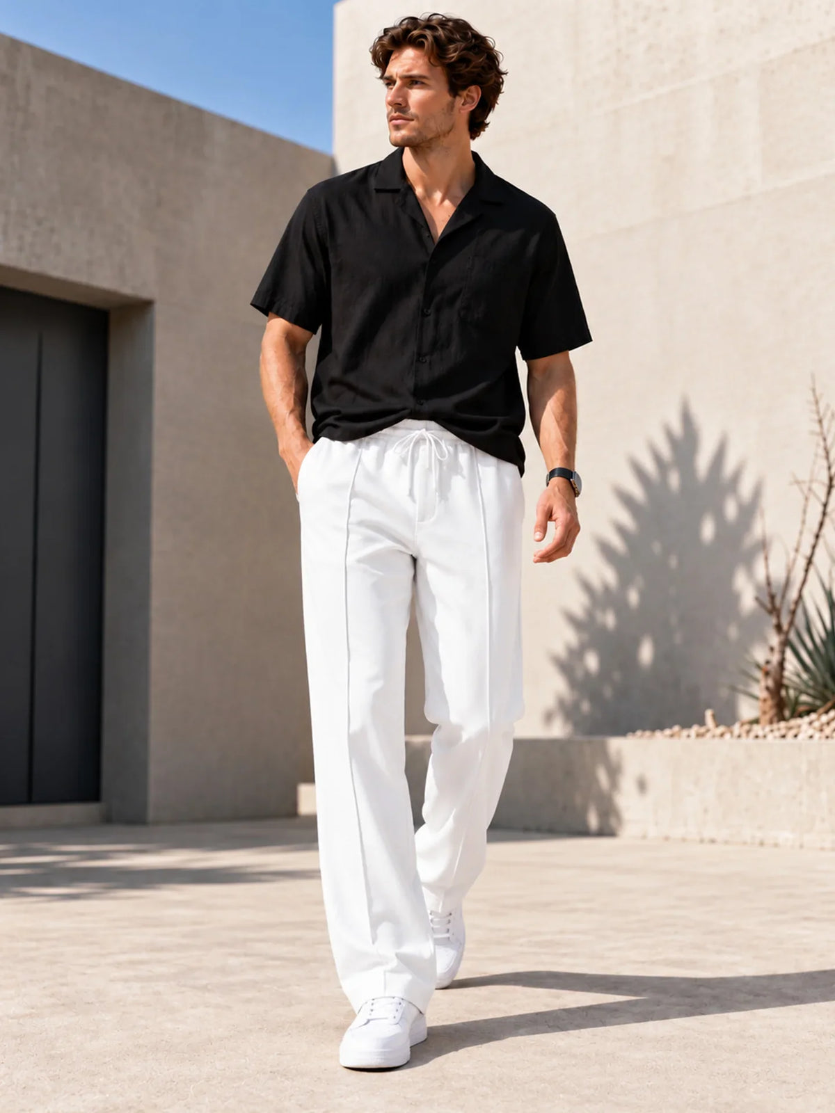 Emmett | Textured Straight-Leg Joggers
