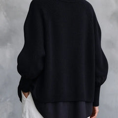Danica | Ribbed Layered-Hem Sweater