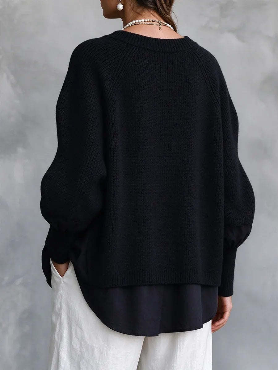 Danica | Ribbed Layered-Hem Sweater