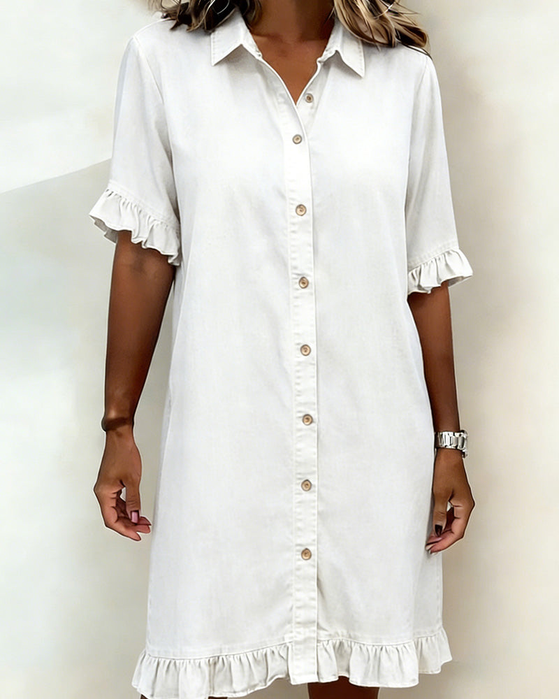 Mayah | Comfortable 100% Cotton Dress with Flattering Ruched Detailing