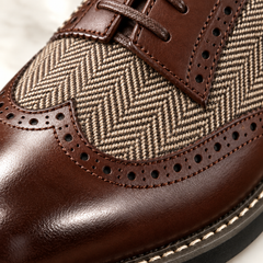 Cassian | Herringbone Lace-Up Oxford Shoes