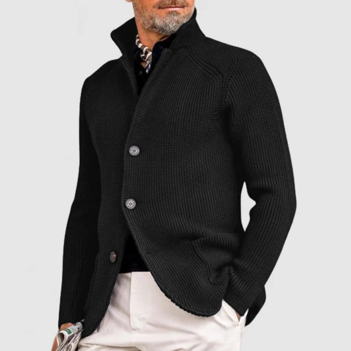 Harlan | Textured Shawl-Collar Cardigan