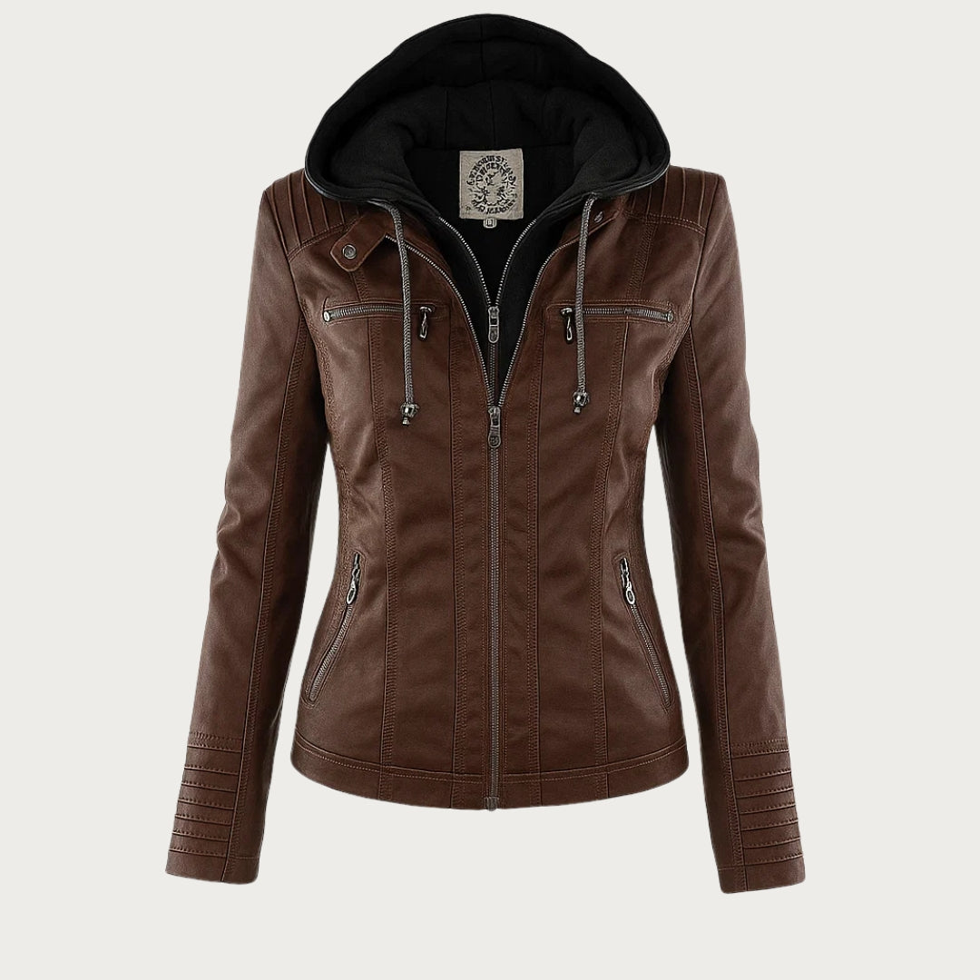 Maelle | Quilted-Shoulder Mid-Season Jacket