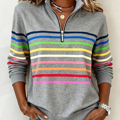 Lisette | Striped Half-Zip Sweater