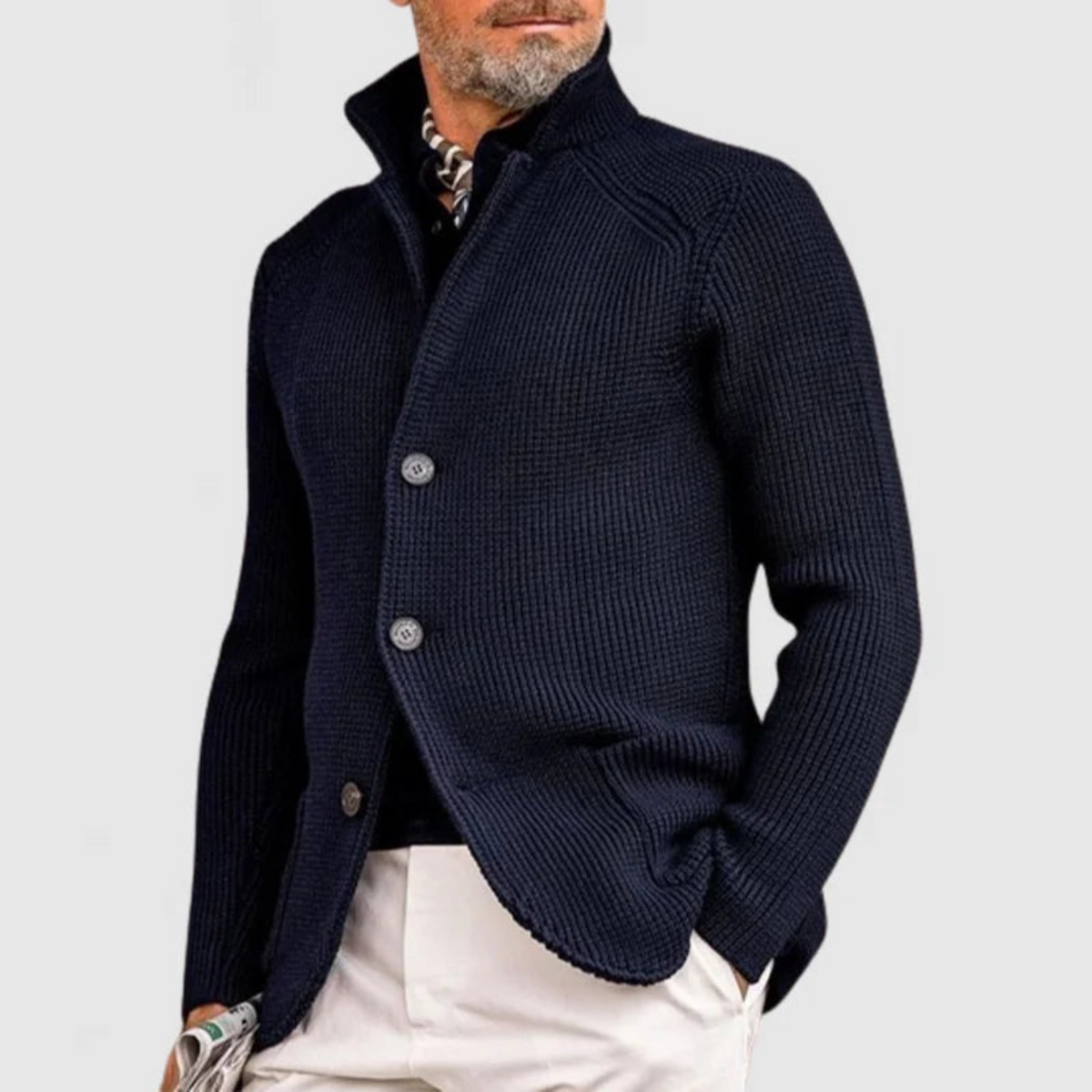Harlan | Textured Shawl-Collar Cardigan