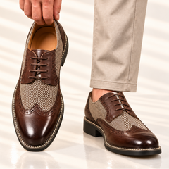 Cassian | Herringbone Lace-Up Oxford Shoes