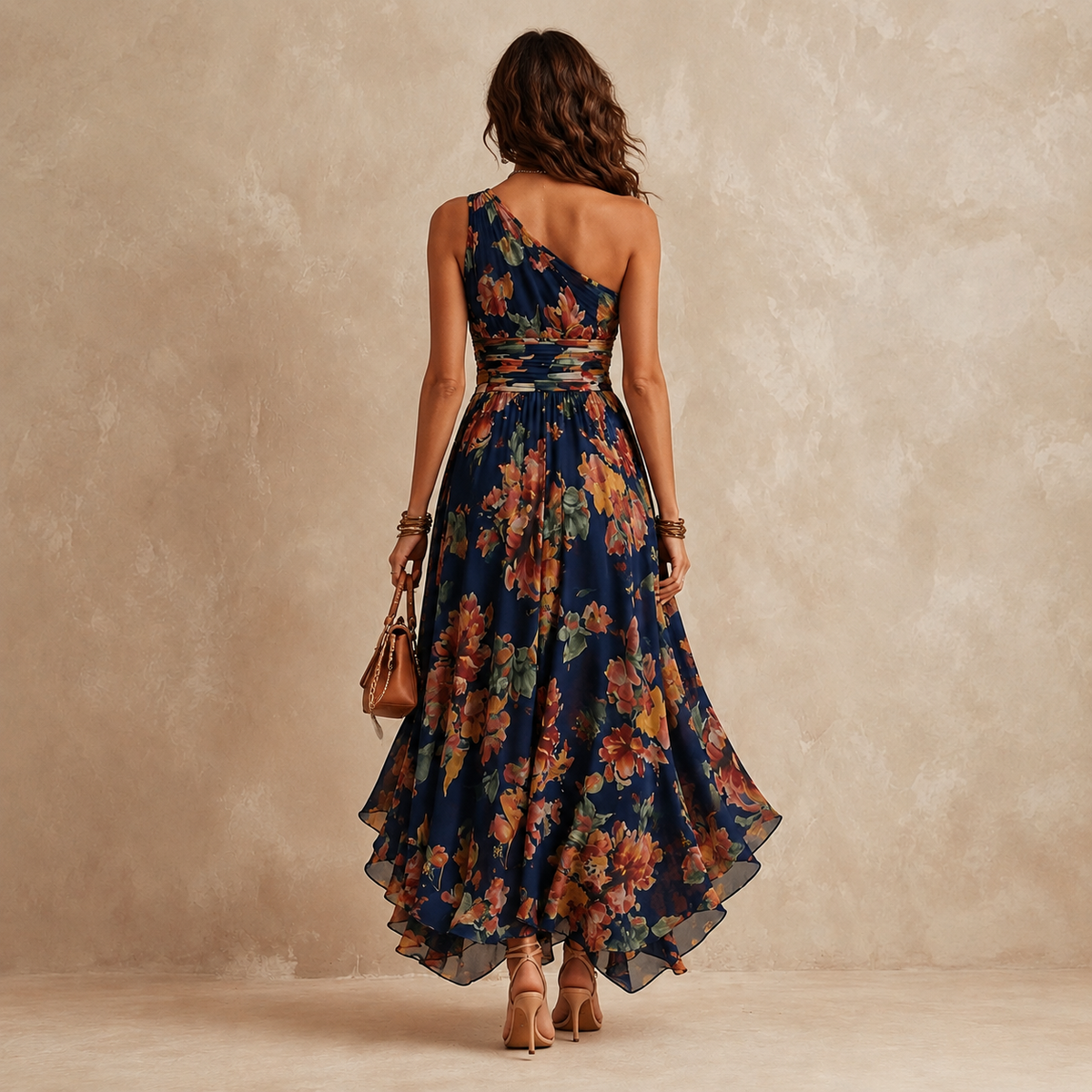 Celestia | One-Shoulder Floral Maxi Dress
