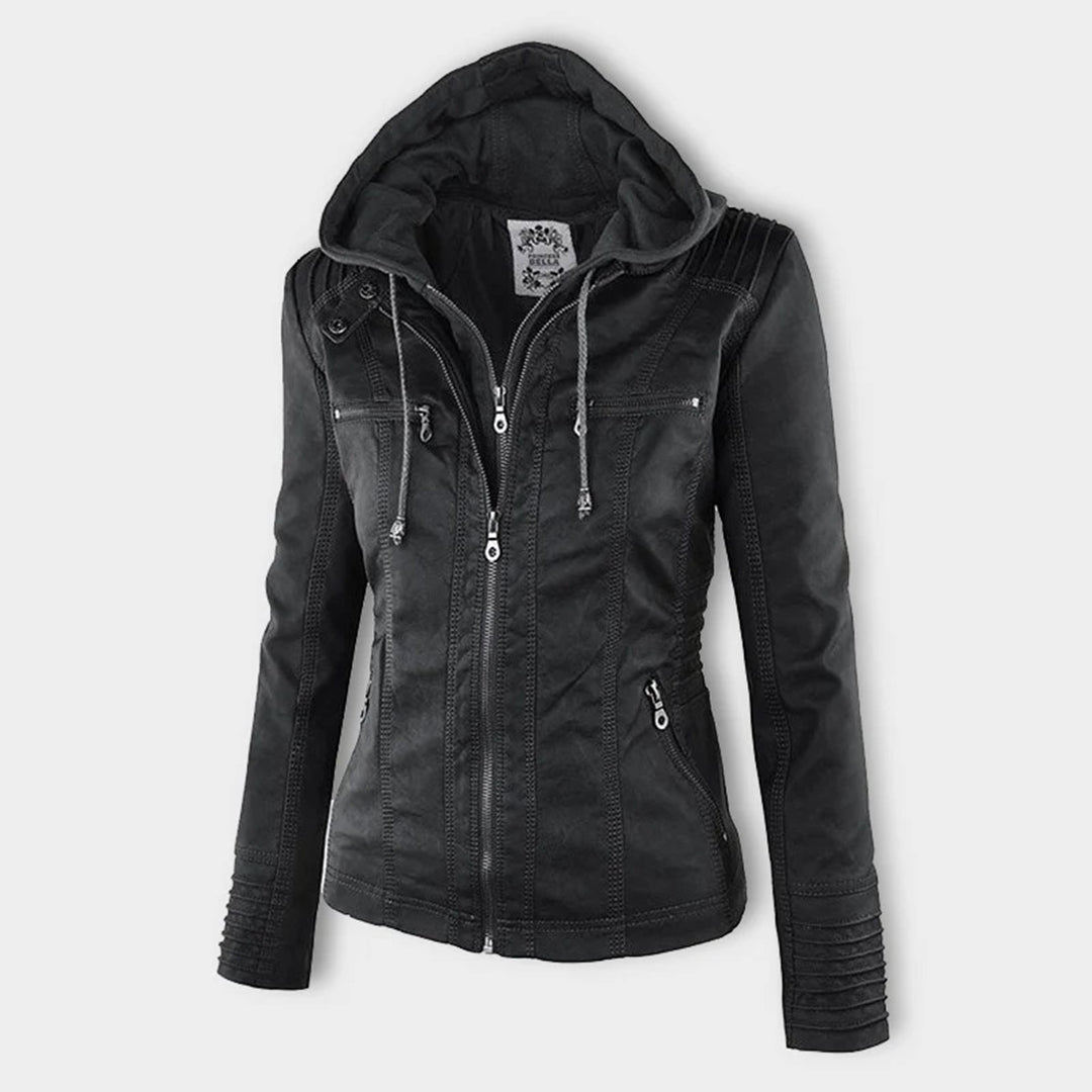 Maelle | Quilted-Shoulder Mid-Season Jacket