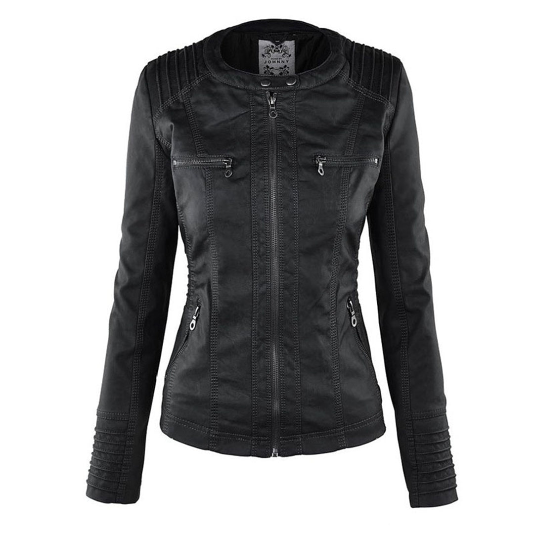 Maelle | Quilted-Shoulder Mid-Season Jacket