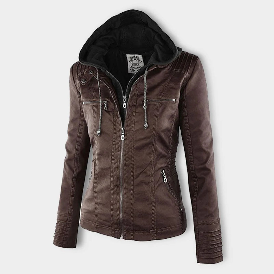 Maelle | Quilted-Shoulder Mid-Season Jacket