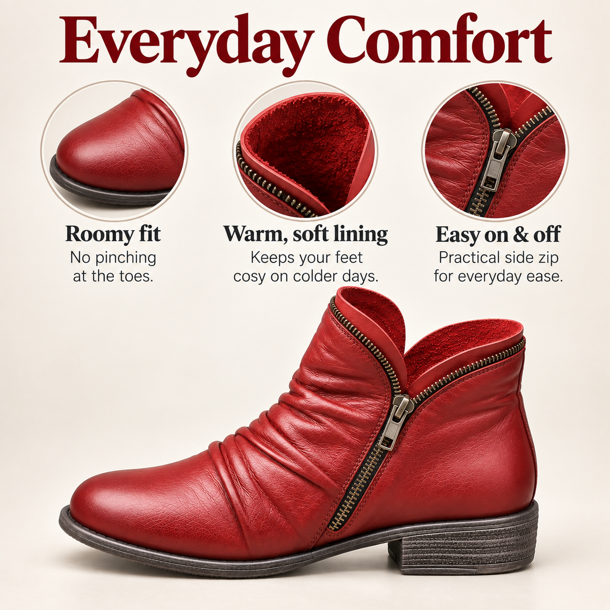 Carla | Comfortable Low Boots