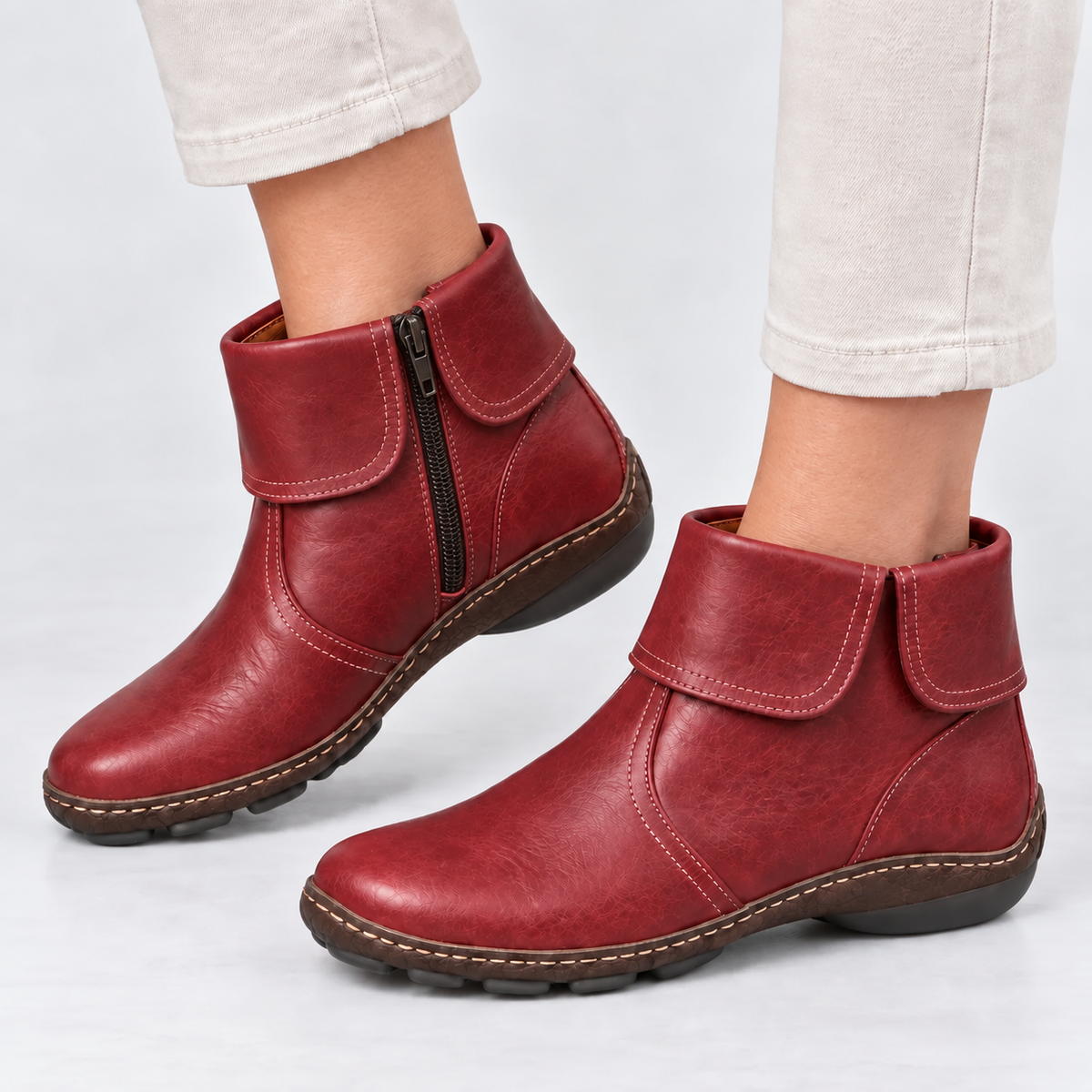 Sienna | Side-Zip Round-Toe Ankle Boots