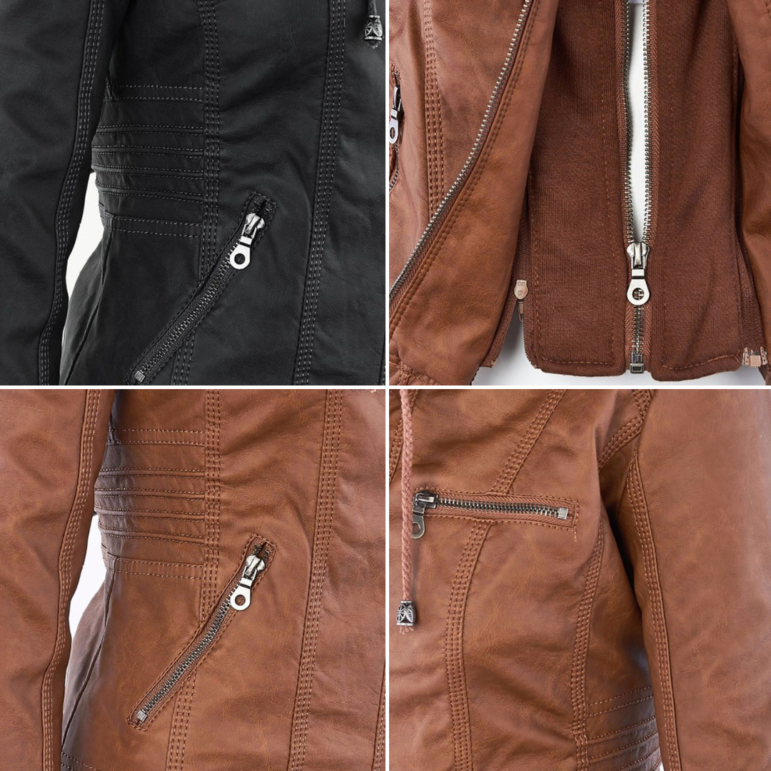 Maelle | Quilted-Shoulder Mid-Season Jacket