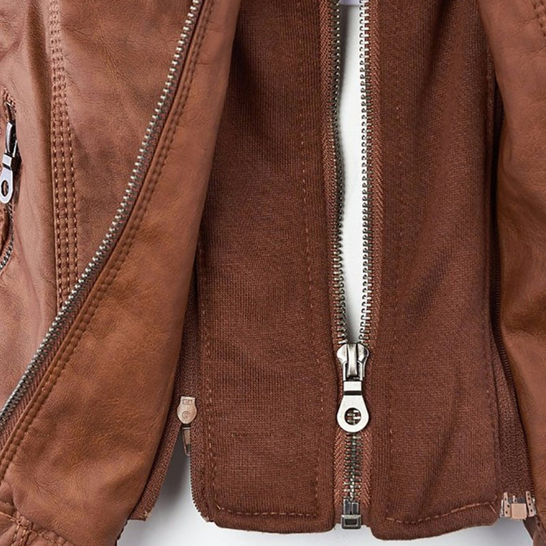 Maelle | Quilted-Shoulder Mid-Season Jacket