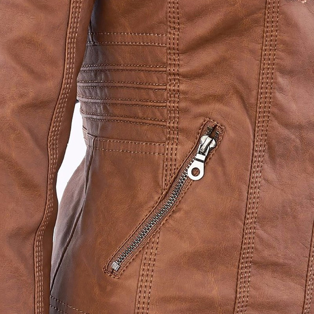 Maelle | Quilted-Shoulder Mid-Season Jacket