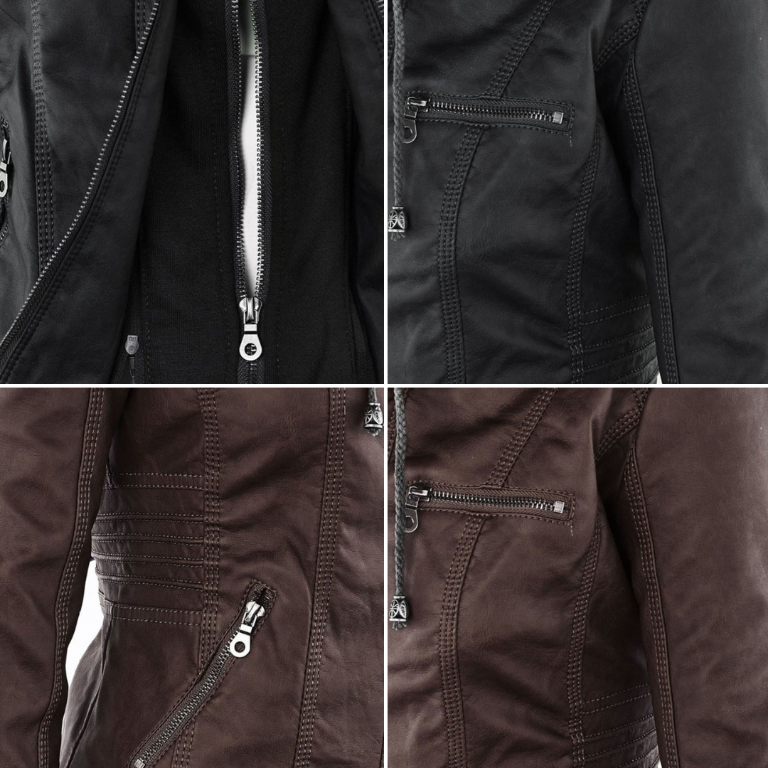 Maelle | Quilted-Shoulder Mid-Season Jacket