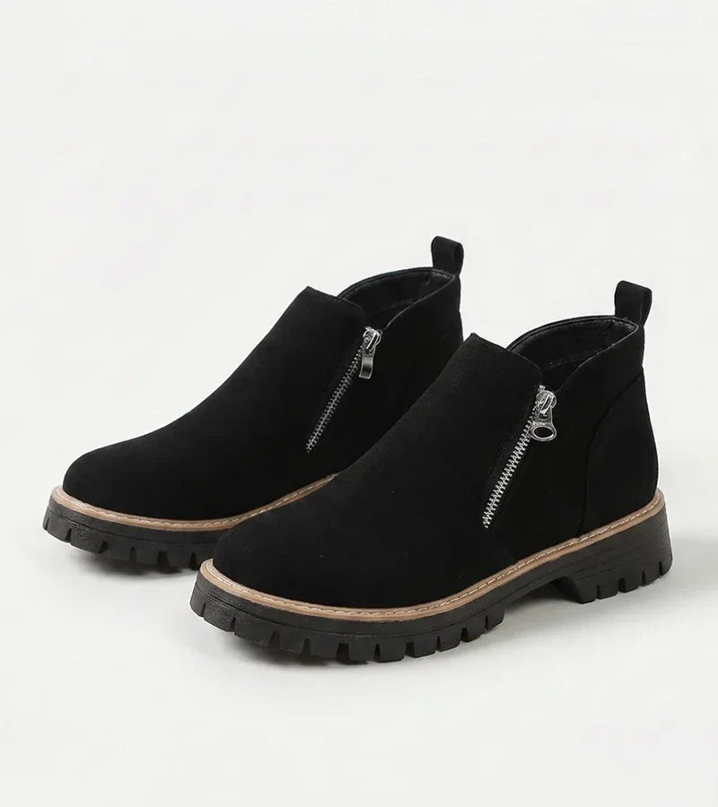 Renata | Side-Zip Wedge Ankle Boots