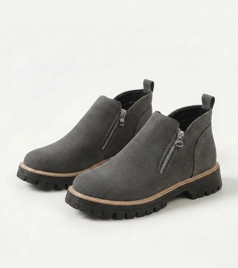 Renata | Side-Zip Wedge Ankle Boots