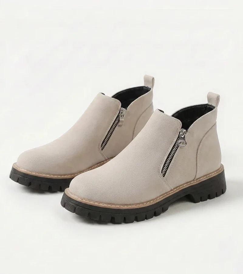 Renata | Side-Zip Wedge Ankle Boots