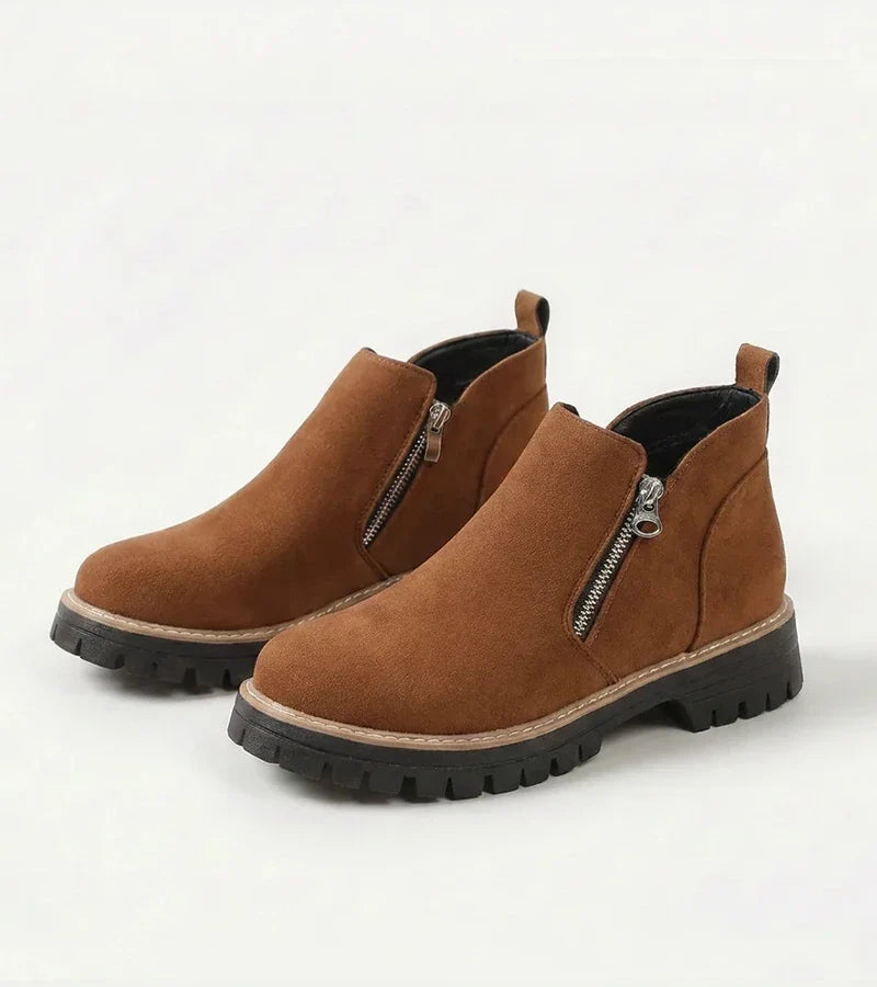 Renata | Side-Zip Wedge Ankle Boots