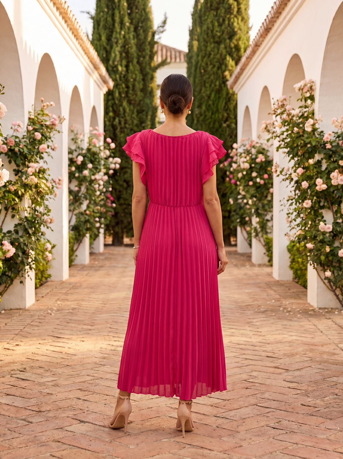 Rosa | Elegant Pleated Midi Dress