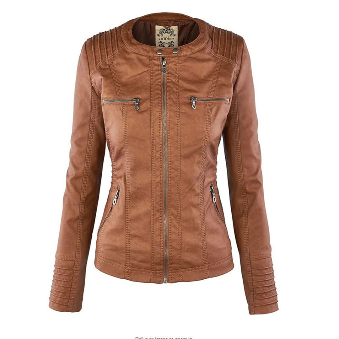 Maelle | Quilted-Shoulder Mid-Season Jacket
