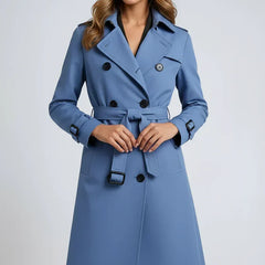 Monique | Double-Breasted Long Trench Coat