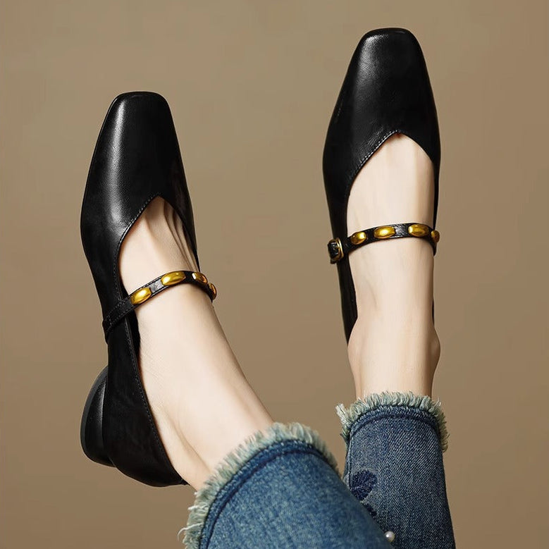 Zyra | Square-Toe Mary Jane Flats