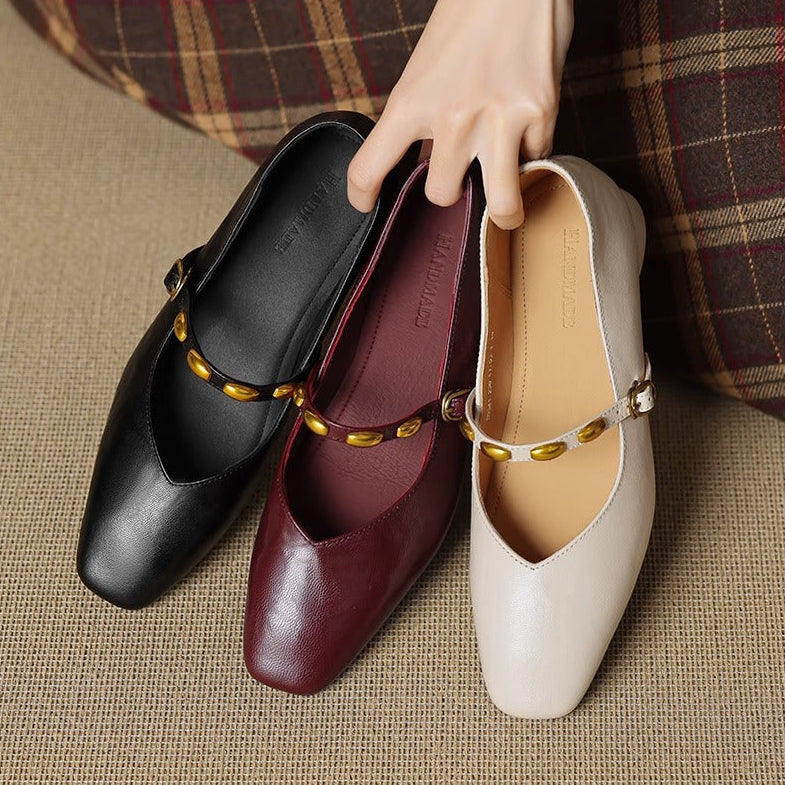 Zyra | Square-Toe Mary Jane Flats