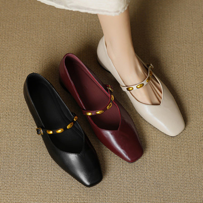 Zyra | Square-Toe Mary Jane Flats