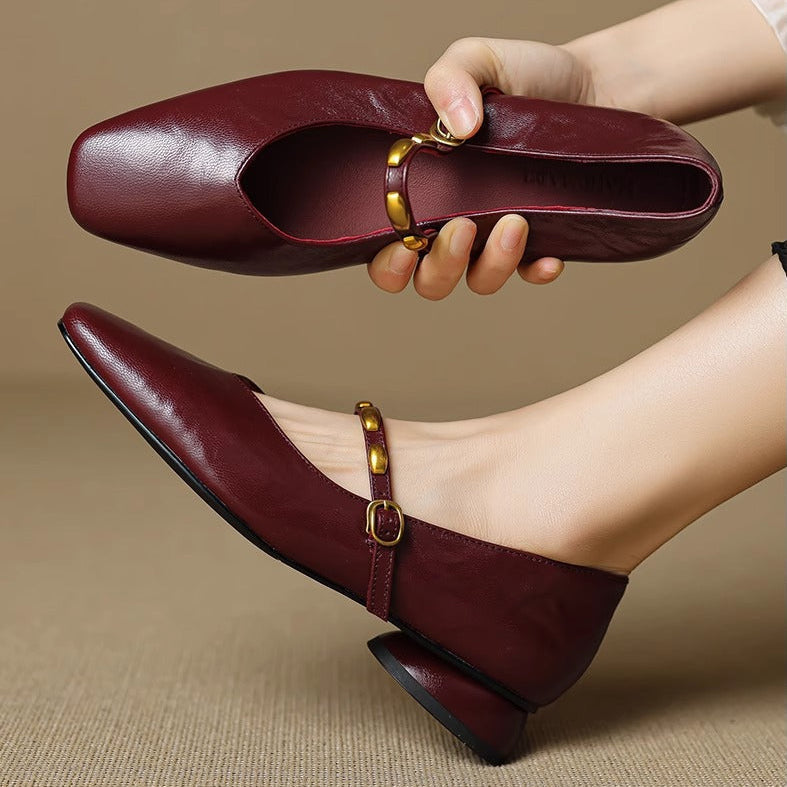 Zyra | Square-Toe Mary Jane Flats
