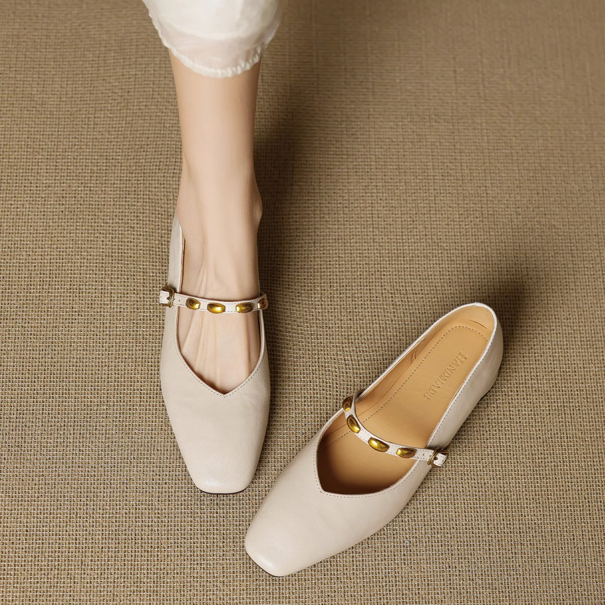 Zyra | Square-Toe Mary Jane Flats