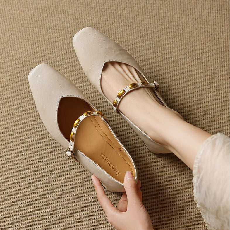 Zyra | Square-Toe Mary Jane Flats