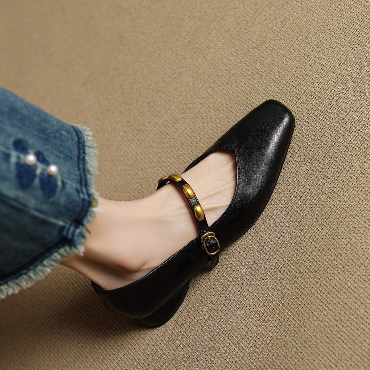 Zyra | Square-Toe Mary Jane Flats