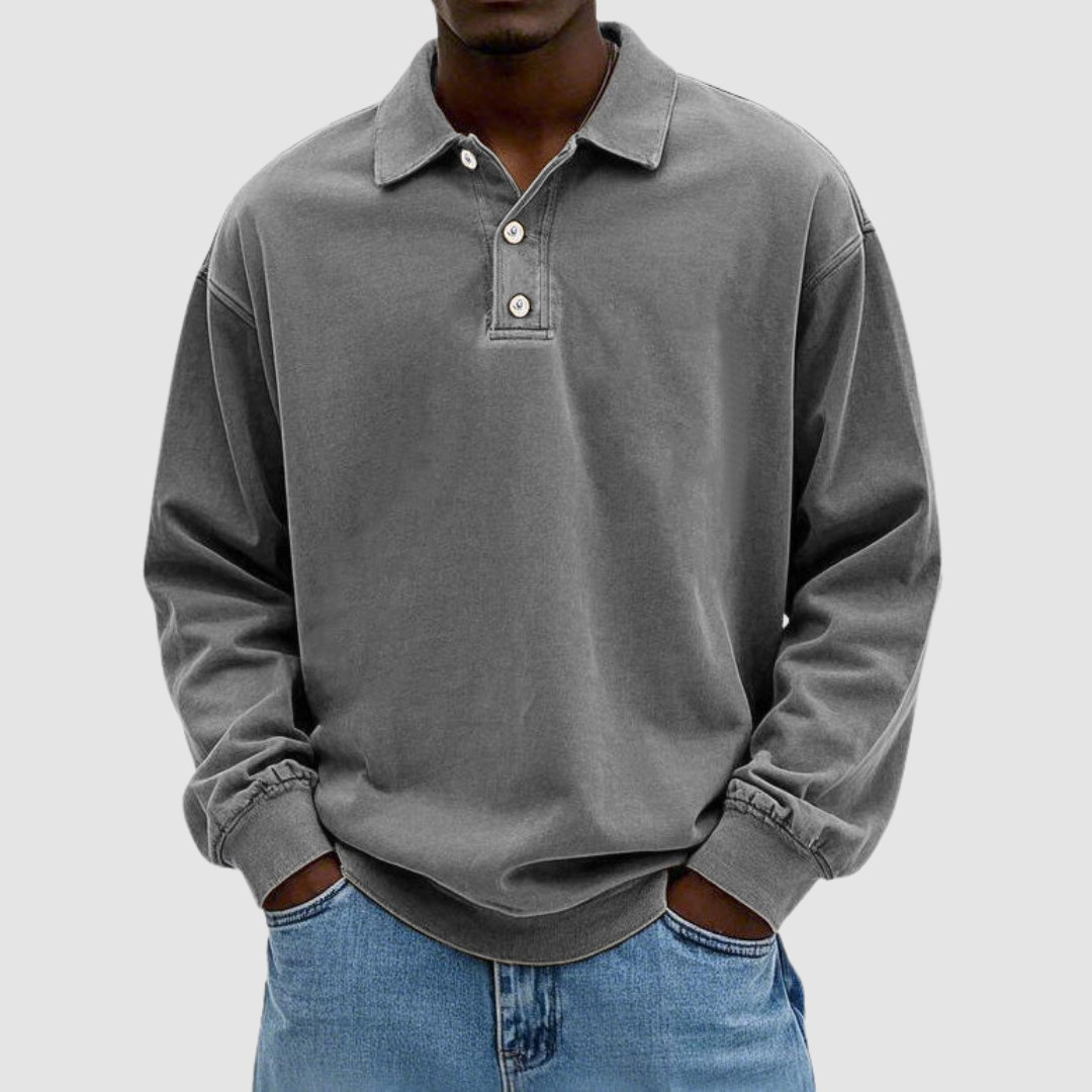 Everett | Long-Sleeve Button Polo Shirt