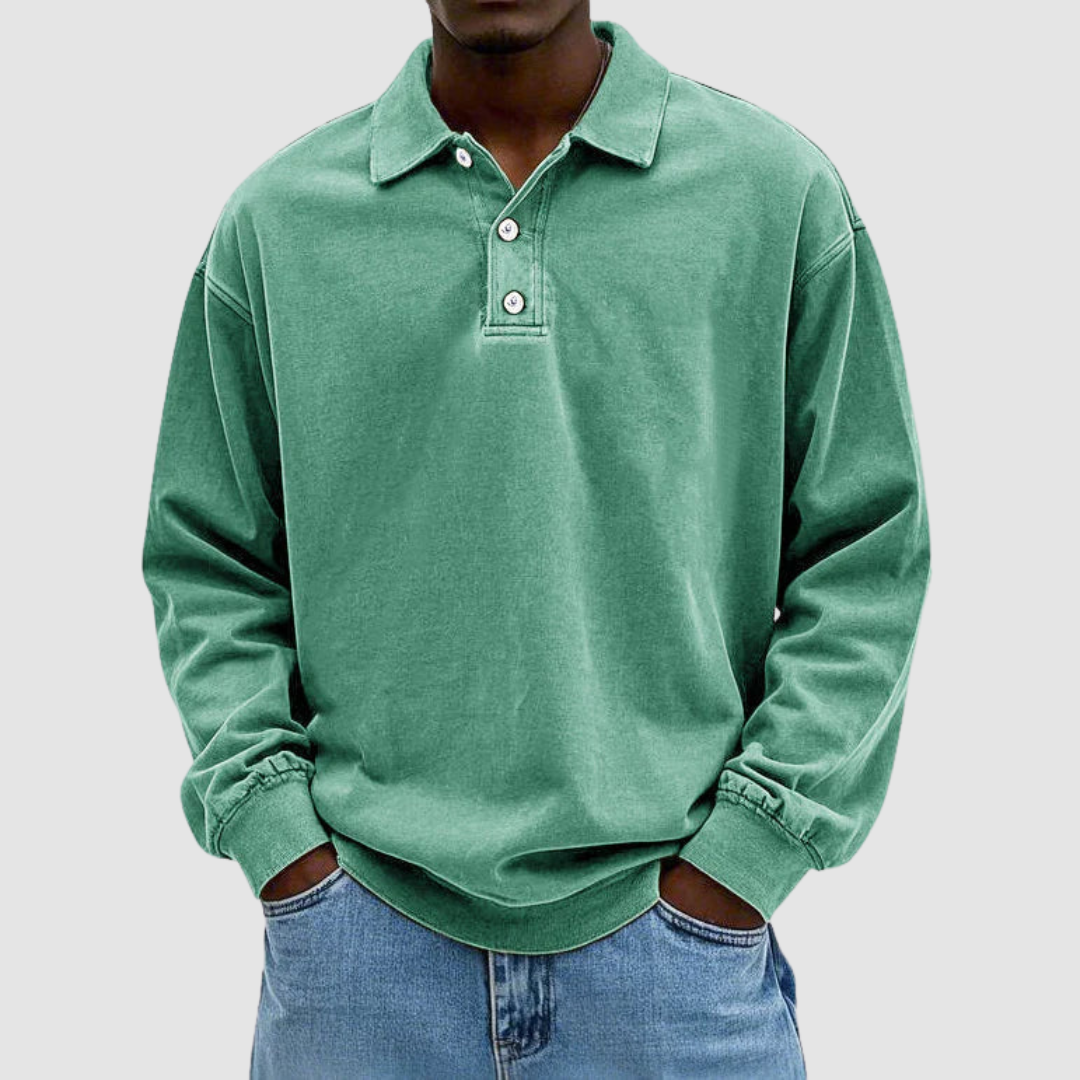 Everett | Long-Sleeve Button Polo Shirt