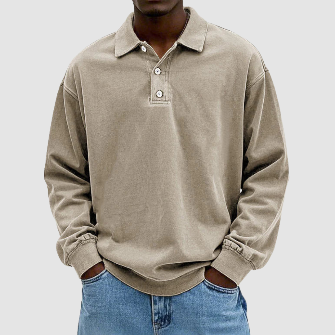 Everett | Long-Sleeve Button Polo Shirt