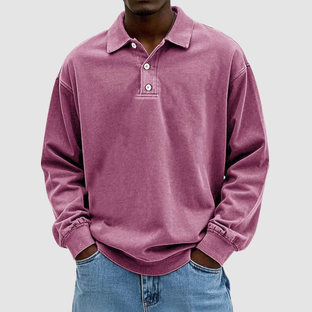 Everett | Long-Sleeve Button Polo Shirt
