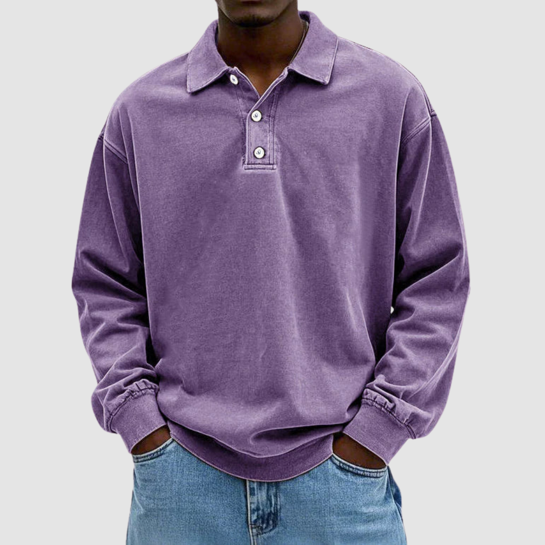 Everett | Long-Sleeve Button Polo Shirt