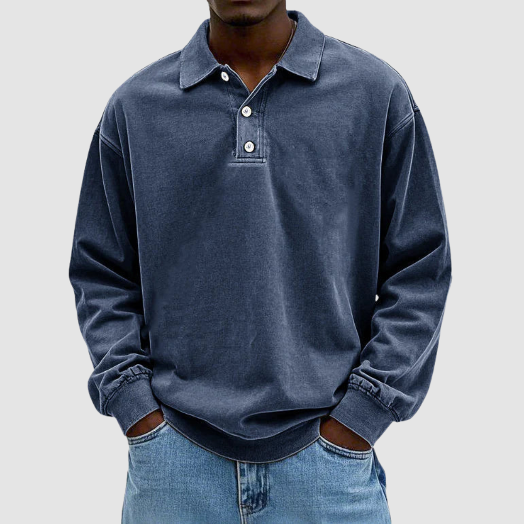 Everett | Long-Sleeve Button Polo Shirt