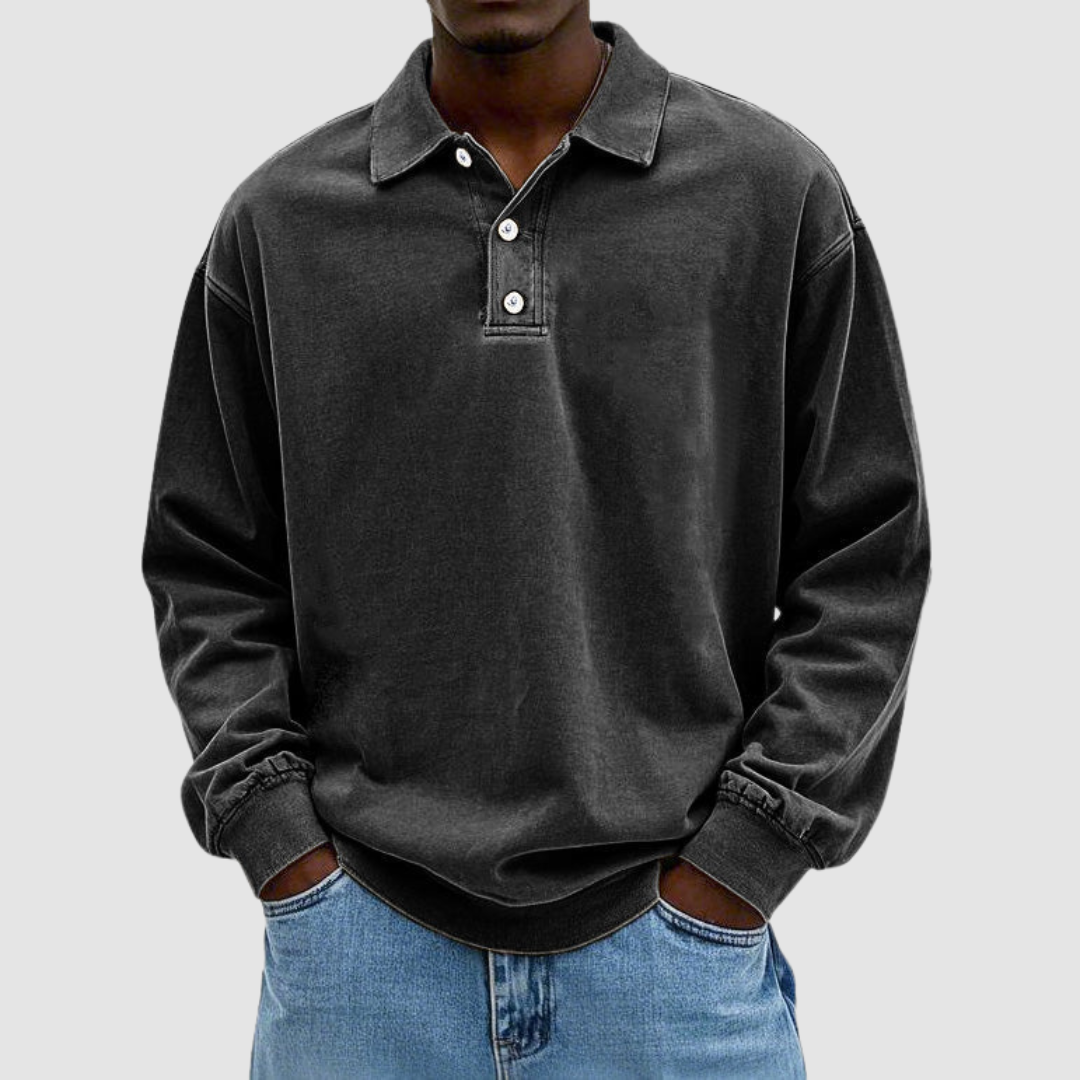 Everett | Long-Sleeve Button Polo Shirt