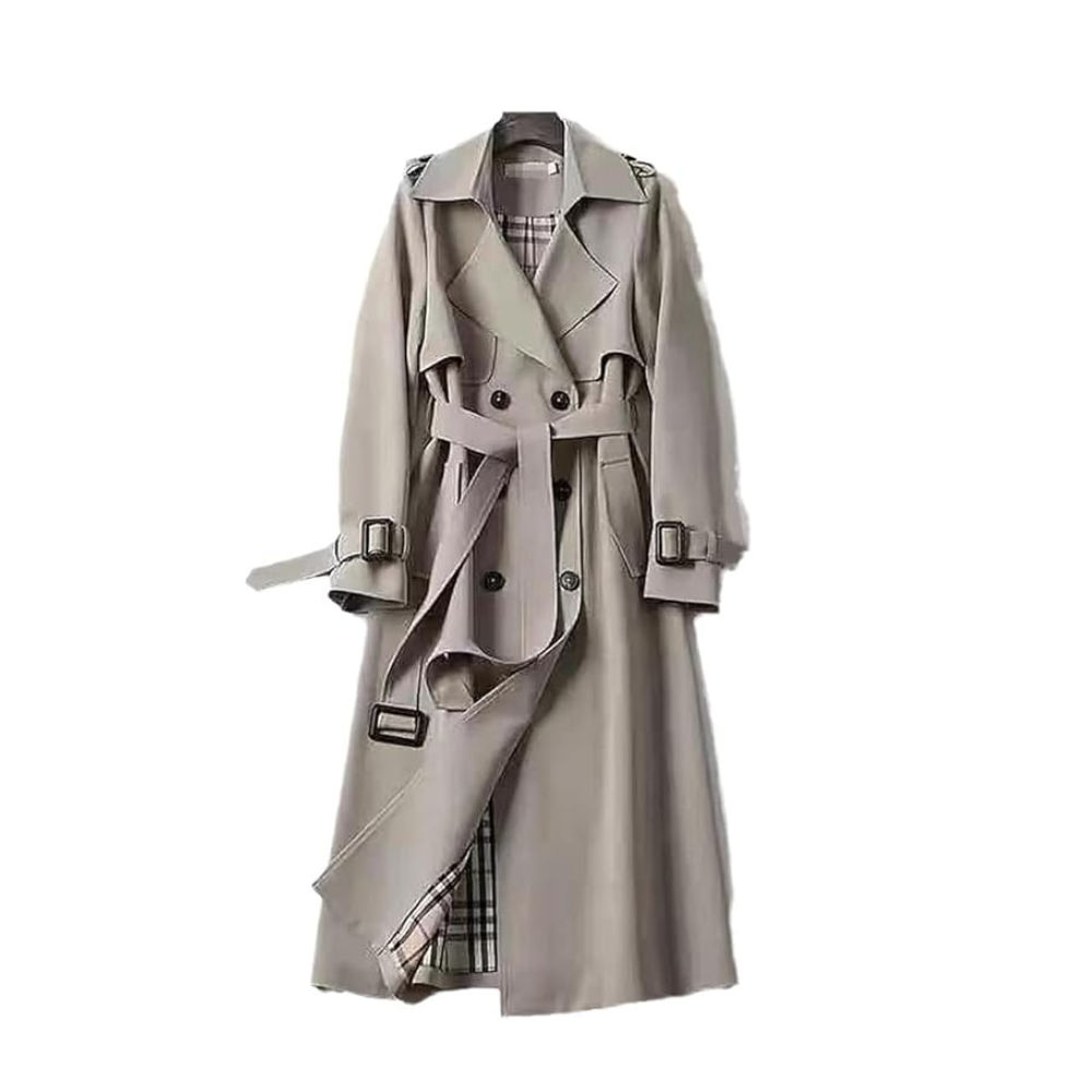 Monique | Double-Breasted Long Trench Coat