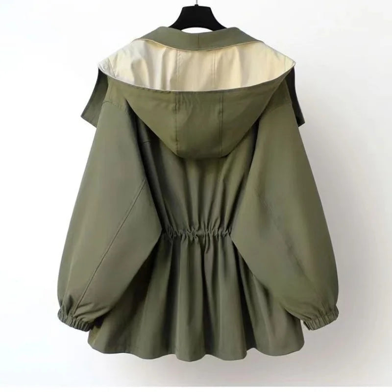 Allen | Women's Hooded Windbreaker Patchwork Jacket