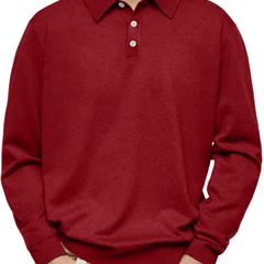 Galen | Pattern-Collar Long-Sleeve Polo