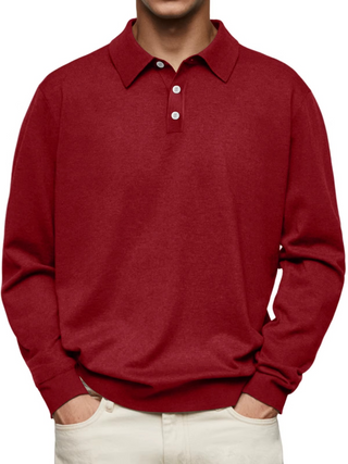 Galen | Pattern-Collar Long-Sleeve Polo